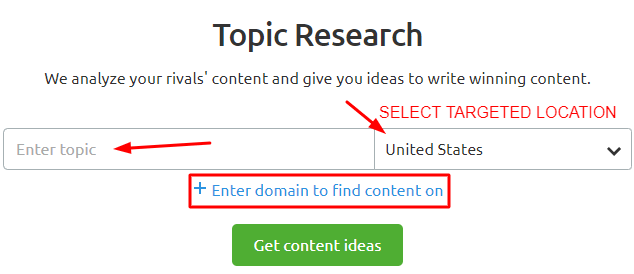 Semrush Topic Research Tool